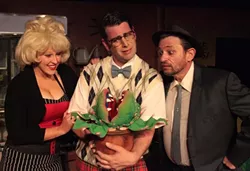 GROWING SOME TALENT : Kelly Barrett, Erik Austin, and Mike Mesker bring Little Shop of Horrors to life—cheesy, murderous, beautiful, green life. - PHOTO COURTESY OF SANDRA CORTEZ PHOTOGRAPHY