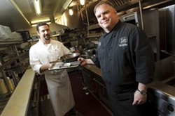 CHANGE-UP :  Brian Collins (left) is the new chef at Lido, taking the reins from Evan Treadwell (right). - PHOTO BY STEVE E. MILLER