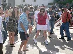 CHECK OUT THESE SWEET MOVES! : Folks of every stripe turn out for Concerts in the Plaza. - PHOTO BY GLEN STARKEY