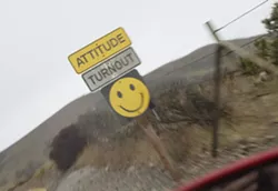 KITCHY: Just one of the quirky signs lining the road to Diablo Canyon. - PHOTOS BY STEVE E. MILLER