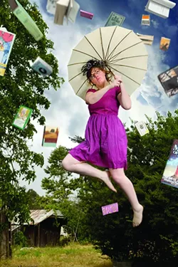 I’LL NEVER GROW UP!: Author Ashley Schwellenbach eschews borings author photos. - PHOTO ILLUSTRATION BY COLIN RIGLEY