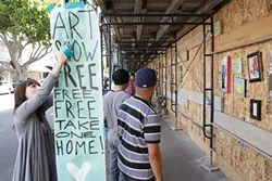 YOU WANT IT? SO TAKE IT! : On Saturday, Dec. 5, the New Art Collective will again mount an underground art show. To find out where it is, you’ll need to visit San Luis Art Supply (1120 Morro St.) between 9:30 and 9:45 a.m., and not look like a cop, because if you do you’ll get sent on a wild goose chase, suckers! - PHOTO BY STEVE E. MILLER