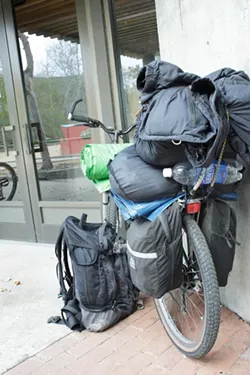 BIKE, BED, AND BEYOND : A January count showed homelessness has spiked in SLO County. - PHOTO BY STEVE E. MILLER