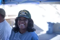 PACKERS RULE!: McCarthy’s regular Rosemary spent most of the game on the patio, where she didn’t have to watch her team lose. - PHOTO BY STEVE E. MILLER
