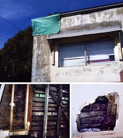 ROTTING AWAY : Years of water damage in one local home was ignored by the landlord leading to mold on the drywall and extensive water damage to the wall studs. - COURTESY PHOTO