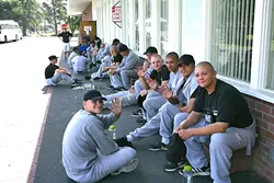 IT TAKES A VILLAGE : About 50 cadets from the Grizzly Academy came out to help construct the haunted house, carnival, and play land. - PHOTO BY GLEN STARKEY