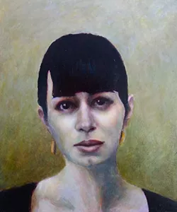 STILL LINN: This portrait of 'Tribune' writer Sarah Linn is one of a trio Scott painted. - IMAGE BY DAVID SETTINO SCOTT