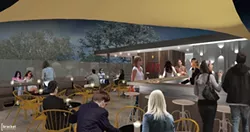 OFF LIMITS: A previously planned rooftop dining area has been scrapped from plans for the new SLO Brew due to cost overruns from the - building’s retrofit. - RENDERING COURTESY OF SLO BREW AND BRACKET ARCHITECTURE OFFICE
