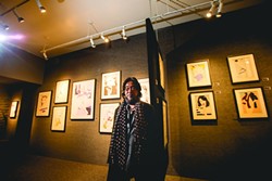 THE ARTIST:  Dennis Mukai&rsquo;s &rsquo;80s retrospective had a great turn out. The Just Looking Gallery was packed to the gills, and this photo was taken right before the crowds piled in. - PHOTO BY HENRY BRUINGTON