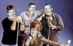 JUDGE DREDD: (Clockwise from left) Simon Cowell, host Ryan Seacrest, Randy Jackson, and Paula Abdul presided over the first eight #1-rated seasons of American Idol, and now Glen Starkey will help judge SLO Brew’s 5th Annual Karaoke Contest on Aug. 1. - PHOTO COURTESY OF FOX
