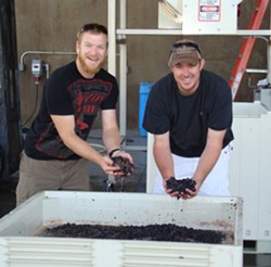 THEY&rsquo;LL OVERTHROW THE EARTH:  At Baker & Brain in Edna Valley, every delicious wine is handcrafted by (left to right) Matt Brain and Josh Baker. - PHOTO COURTESY OF BAKER & BRAIN