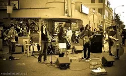 STREET BUSKERS : On Nov. 19, HumanLab plays at Nipomo and Higuera streets during the Downtown Associations’ mainstage event for Farmers Market. - PHOTO COURTESY OF HUMANLAB