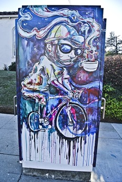 OUTSIDE THE BOX:  A painted utility box near downtown San Luis Obispo could be removed based on some resident complaints. - PHOTO BY MORGAN CHADWELL