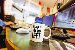 THE LEFT SIDE OF THE DIAL: In the radio world, the phrase represents the thought that the better radio stations—notably college and public radio—are found in the lower half, or the left side, of radio frequencies. That prompted KCPR to adopt the phase as a station motto. - PHOTO BY KAORI FUNAHASHI