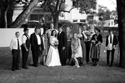 RUNAWAY WEDDING PARTY : New Arts Collective staged a runaway wedding party flash mob on Aug. 27; this is the phony wedding party. - PHOTO BY STEVE E. MILLER