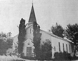 EXCHANGING ONE RELIGION FOR ANOTHER : A 1970 photograph of the military chapel at the beginning phase of its transformation into Cuesta College’s Interact Theater. - PHOTO COURTESY OF CUESTA COLLEGE