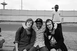 REBELS FOR A CAUSE: Cambrian local Sean Stromsoe (left) founded Ethiopia Skate with Abeneezer “A.B.” Temesgen (center) to build a skate park in Addis Ababa, Ethiopia. - PHOTO BY JOEY MALONEY