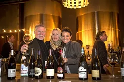THEY CALL IT WOPN: The somms who handle all of the event's tastings take a moment to sample the pinot noirs they've opened. From left to right: Toby Rowland-Jones, Sommelier; Francoise Gouges, a guest associated with a Burgundy producer; Diane De Luca, Sommelier; and Dan Fredman, Sommelier and WOPN Sommelier Team Captain. - PHOTO COURTESY OF WOPN
