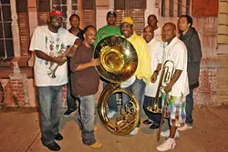 HEAVY FUNK! : Hailing from New Orleans, the Rebirth Brass Band (pictured) is but one of two dozen acts—including Indigo Girls, Carolyn Wonderland, David Lindley, James McMurtry, and John Doe—playing this year’s Live Oak Music Festival June 15-17. - PHOTO COURTESY OF REBIRTH BRASS BAND