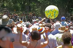 HAVING A BALL : The crowd went nuts for Brazilian-style samba band SambaDá.