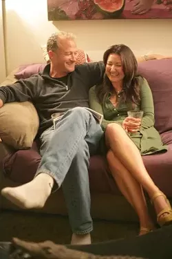 COZY AND COMFY : Ted Thayer and Aurajoy Van Dyck crack themselves up. - PHOTO BY GLEN STARKEY