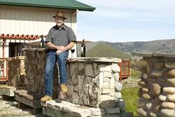 CHILLIN’ IN EDNA: Steve Autry pairs fine wine with wildlife at his tasting room in Edna Valley. - PHOTO BY STEVE E. MILLER
