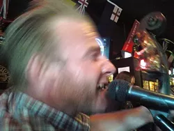 RIP ROARING COWPUNK : One of my favorite new bands, The Sons of Katie Elder, play a three-band show at Camozzi’s in A-Town on April 23. - CELLPHONE PHOTO BY GLEN STARKEY