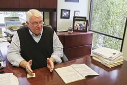 AT A CROSSROADS: Michael Wright, president of the Los Osos CSD Board of Directors, aims to bring financial stability to the LOCSD while salvaging the Los Osos water basin. - PHOTO BY DYLAN HONEA-BAUMANN