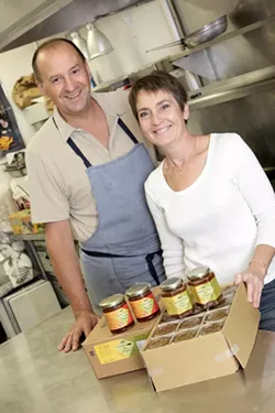 HAPPY WITH GOOD REASON : Claude Chazalon and his wife Chrystel produce some of the most delectable treats to be found in jars. - PHOTO BY STEVE E. MILLER