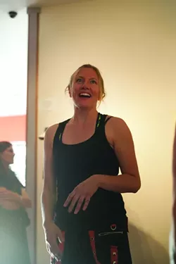 FIGHTING SPIRIT!: Collaborative Combative Drawing is the brainchild of Melissa Wyman, who will recreate the experience for 16 lucky participants of the workshop on Aug. 10 at SLOMA. - PHOTO BY GLEN STARKEY