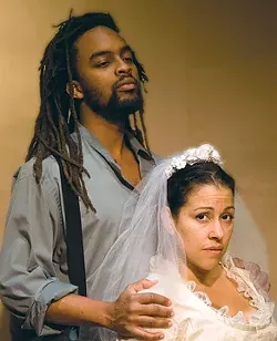THIS IS AWKWARD : Miss Esther and Mr. George Armstrong (Esron Gates) decide to marry, sight unseen. - PHOTO BY JACOB BUNDREN