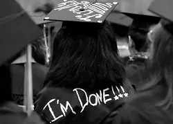 WRITE WHAT YOU FEEL: Some students opted to embellish their simple robes with art and messages for the masses. - PHOTO COURTESY OF JAY THOMPSON