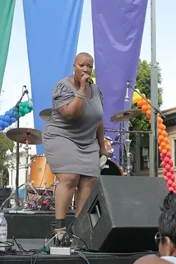 SING IT, SISTER! : Soul sister, American Idol diva, Broadway star, and Grammy nominee Frenchie Davis wowed the crowd with a blistering set of tunes that had the crowd jumping. - PHOTO BY GLEN STARKEY