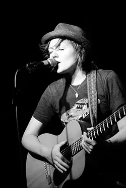PERCUSSIVE! : On Jan. 13, The Porch will host Kat Devlin, a passionate and percussive performer in the Ani DiFranco vein, during Steve Key’s Songwriters at Play showcase. - PHOTO COURTESY OF JAMES HURLEY