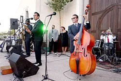 ROCKIN’ AND SHAKIN’!: Stylish R&B act The Drive-In Romeos had the crowd pumped up and dancing! - PHOTO BY GLEN STARKEY