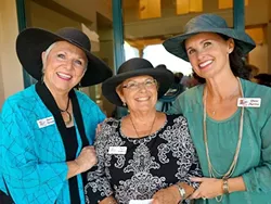 WIGS AND HATS: Co-founders of Hats for Hope, Jeannie Miranda (left) and Judy Lundberg Wafer (center), and board member Diane Martino (right) will host their annual fundraising event on Oct. 11, which will generate thousands of free head coverings for Central Coast residents in chemotherapy. - PHOTO COURTESY OF DIANE MARTINO