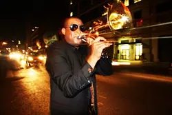 BADASS! : Gruff, talented trombonist Glen David Andrews headlines June 20 at the Live Oak Music Festival. - PHOTO COURTESY OF GLEN DAVID ANDREWS
