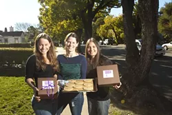SWEET IDEA : Yoga instructors (left to right) Eva Klembarova, Valerie Mantzoros, and Cindy Toda also make cookies sold as healthy alternatives to everyday dessert or snack fare. - PHOTO BY STEVE E. MILLER