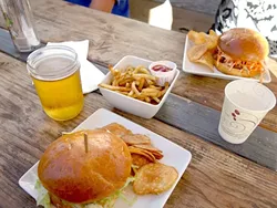 FUEL: Before we march the long way up to the Santa Barbara Bowl, we power up with some pub grub from The Shop Cafe, the place in-the-know locals go before a concert. - PHOTO BY GLEN STARKEY