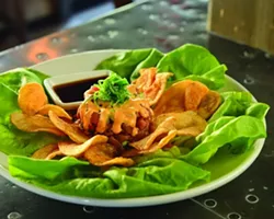 Aloha Ahi Poke salad with housemade thick cut potato chips at Shell Beach Brewhouse. - PHOTO BY STEVE E. MILLER