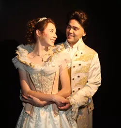 HAPPILY EVER AFTER?: Cinderella (Madison Shaheen) and her prince (George Gorrindo) will travel deep into forest foliage during Chameleon Productions’ presentation of 'Into The Woods' at the Clark Center July 31 through Aug. 15. - PHOTO COURTESY OF CHAMELEON PRODUCTIONS