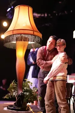 I WON A MAJOR PRIZE!: The Old Man (Mike Mesker) and Ralphie (Christopher Jensen) revel in the glory of the “major prize.” - PHOTO BY GLEN STARKEY