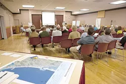 GET MOVING : Morro Bay and Cayucos residents met with engineering firm Dudek to identify alternative sites for a planned joint-community sewage treatment plant upgrade. - PHOTO BY STEVE E. MILLER