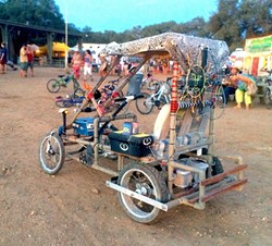 LIVE OAK-MOBILE:  This contraption was spotted near the Live Oak backstage. - PHOTO BY GLEN STARKEY
