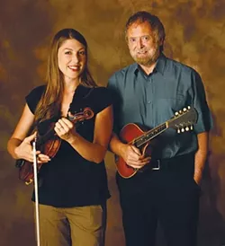 THE GREEN SMILE : Three-time Junior Scottish Fiddling Champion Athena Tergis (left) joins National Endowment of the Arts National Heritage Award winner Mick Moloney on March 21 at St. Benedict’s Church for a traditional Irish music concert. - PHOTO COURTESY OF MICK MOLONEY