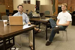 THE START: : Zac Maurais (left) and Ben Doherty (right) are set to launch Favor, an app that brings food to your door. - PHOTO BY STEVE E. MILLER