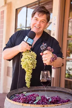WINE FOR THE PEOPLE: Grape Encounters Radio Host David Wilson isn’t afraid to question the wine status quo. His show, produced in Atascadero and broadcast over about 30 stations nationwide, is all about squeezing as much joy out of the wine tasting experience as possible. - PHOTO BY TOM FALCONER