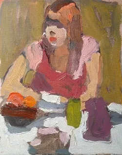 DECEPTIVELY SIMPLE : Peggi Kroll-Roberts captures figures with spare, thick strokes, making images come alive with seeming simplicity. - ARTWORK BY PEGGI KROLL-ROBERTS