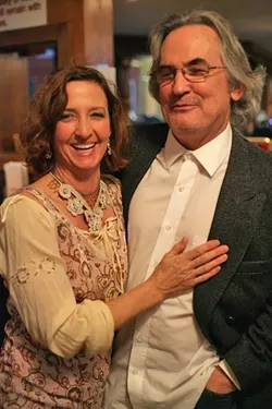 POWER COUPLE!: Local sculptor Lindsay Wilcox and her theater actor husband John Pillow made the scene, adding just the right amount of glitz and glamour. - PHOTO BY GLEN STARKEY