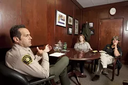 COMMUNICATION IS KEY : Sheriff Ian Parkinson, Denise Braun, and Cathy Bianchi work together to create better communication between SLO County Mental Health Services and the Sheriff’s Department. - PHOTOS BY STEVE E. MILLER